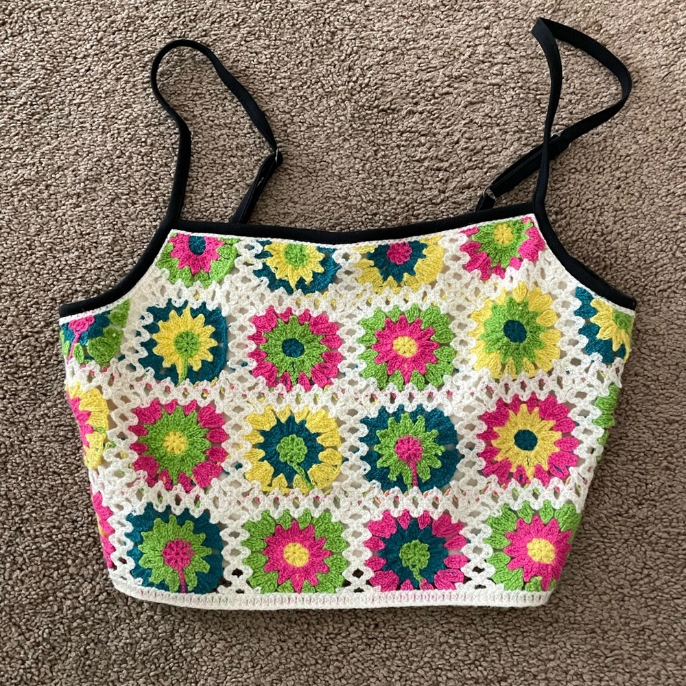 Half tank crocheted top size small